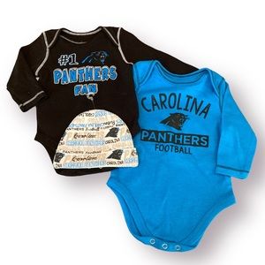 Carolina panthers onesie football nfl bundle lot 3-6 month 2/$15.